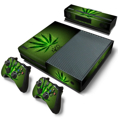 Weed skin sticker For Microsoft Xbox One vinyl protective cover sticker for xbox one console controle skin for xbox one