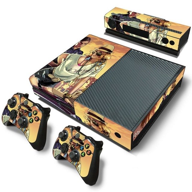 GTA-V skin sticker For Microsoft Xbox One vinyl protective cover sticker for xbox one console controle skin for xbox one