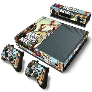 GTA-V skin sticker For Microsoft Xbox One vinyl protective cover sticker for xbox one console controle skin for xbox one