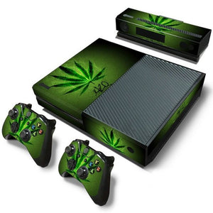 Weed skin sticker For Microsoft Xbox One vinyl protective cover sticker for xbox one console controle skin for xbox one