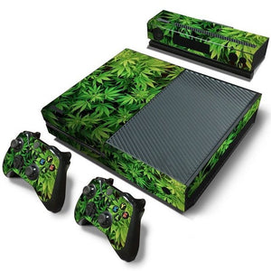 Weed skin sticker For Microsoft Xbox One vinyl protective cover sticker for xbox one console controle skin for xbox one