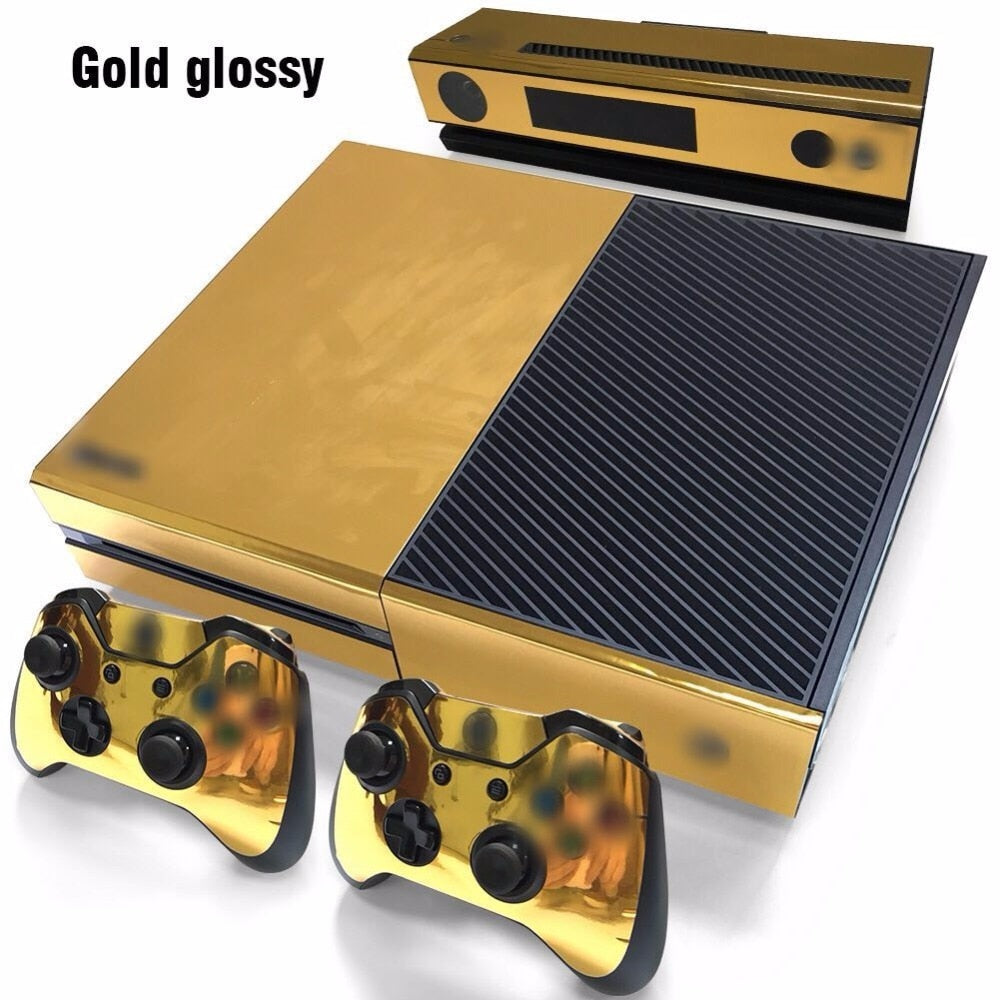 Gold Glossy sticker for xbox one Vinyl Sticker for xbox one console wireless adapter and controller sticker for xbox one skin